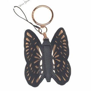 Vera Bradley Butterfly Bag Charm, Navy, Rose Gold